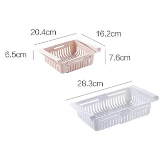 Kitchen Organizer Adjustable Kitchen Refrigerator Storage Rack Fridge Freezer Shelf Holder Pull-out Drawer Organiser Space Saver