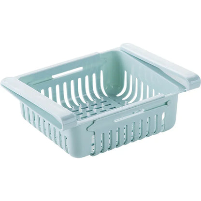 Kitchen Organizer Adjustable Kitchen Refrigerator Storage Rack Fridge Freezer Shelf Holder Pull-out Drawer Organiser Space Saver