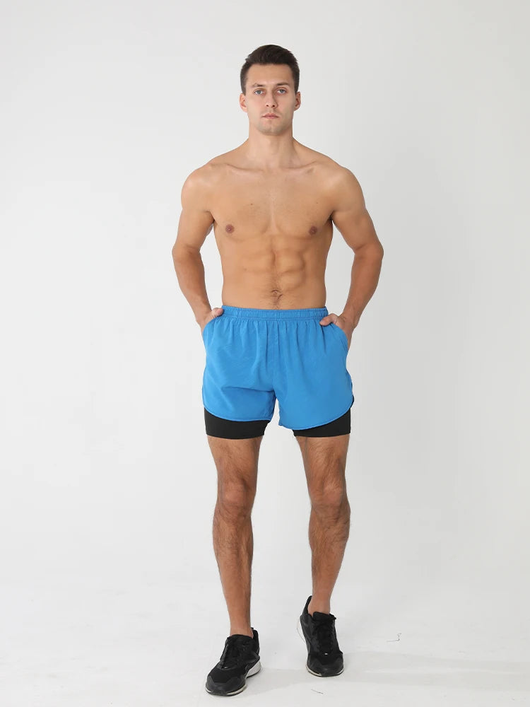 Men's Running Shorts 2025 New Release Gym Fitness 2-in-1 Exercise Summer Quick Dry Trendy Personalized Running Shorts