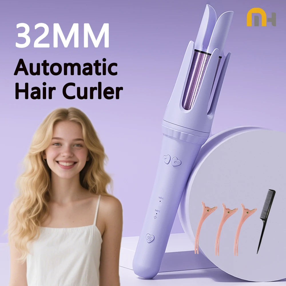 Hair Curling Iron 32mm Curler Wand Professional Curly Tongs Ceramic Electric Salon Styling Tool Small Crimping Iron