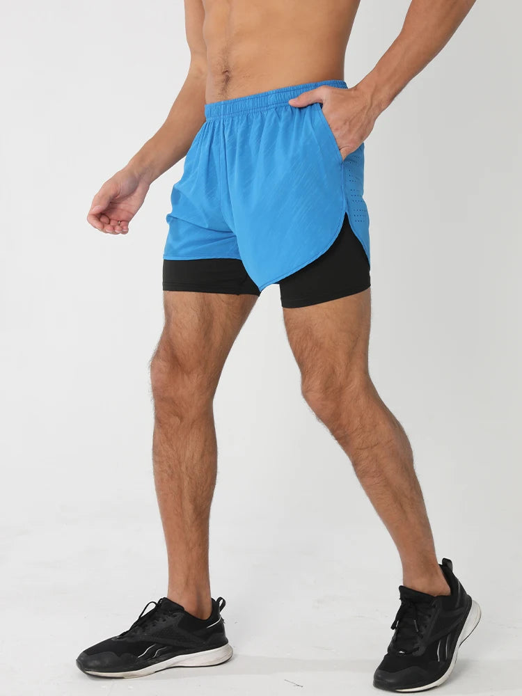 Men's Running Shorts 2025 New Release Gym Fitness 2-in-1 Exercise Summer Quick Dry Trendy Personalized Running Shorts
