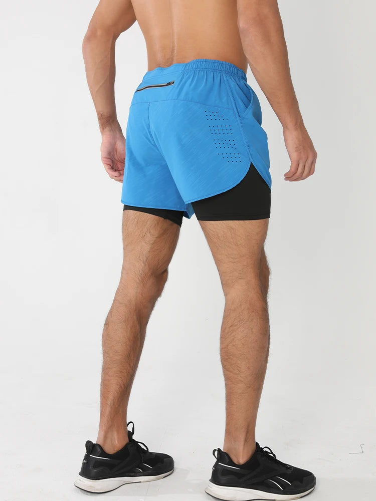 Men's Running Shorts 2025 New Release Gym Fitness 2-in-1 Exercise Summer Quick Dry Trendy Personalized Running Shorts