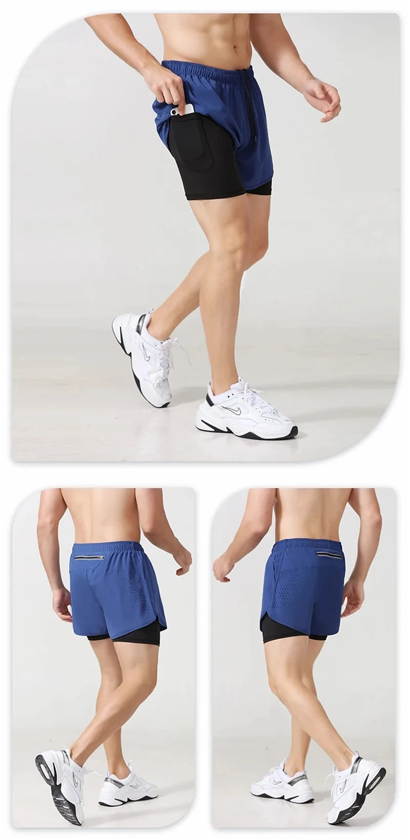 Men's Running Shorts 2025 New Release Gym Fitness 2-in-1 Exercise Summer Quick Dry Trendy Personalized Running Shorts