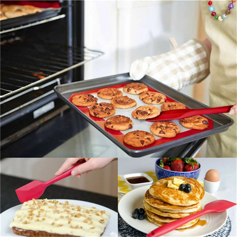 Heat Resistant Integrate Handle Silicone Spoon Scraper Kitchen Utensil Turners Spatula Pan Spatula Cake Kitchen Cooking Tool