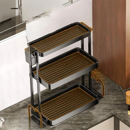 Kitchen Storage Rack, Multi-Purpose Spice Organizer, Countertop Utensil Holder for Knives, Chopsticks, Oil, Salt, Soy Sauce, Vin
