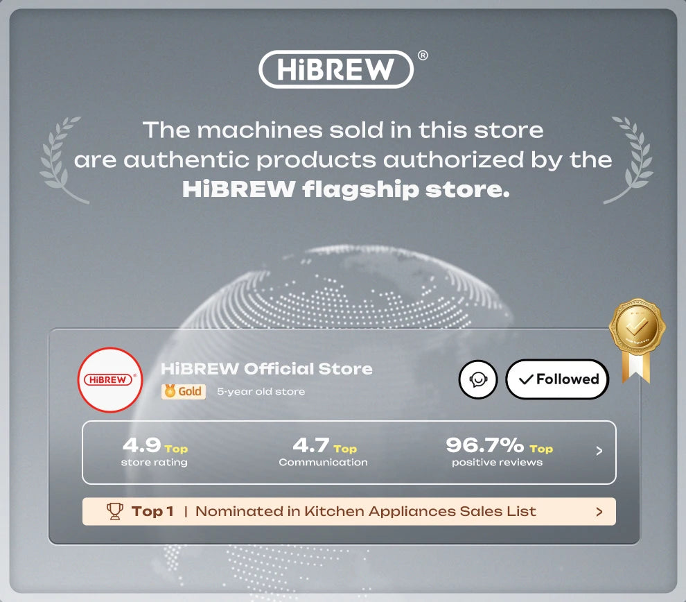 HiBREW Multiple Capsule Coffee Machine, Hot/Cold Dolce Gusto Milk Nespresso Capsule ESE Pod Ground Coffee Cafeteria 20Bar 5 in 1