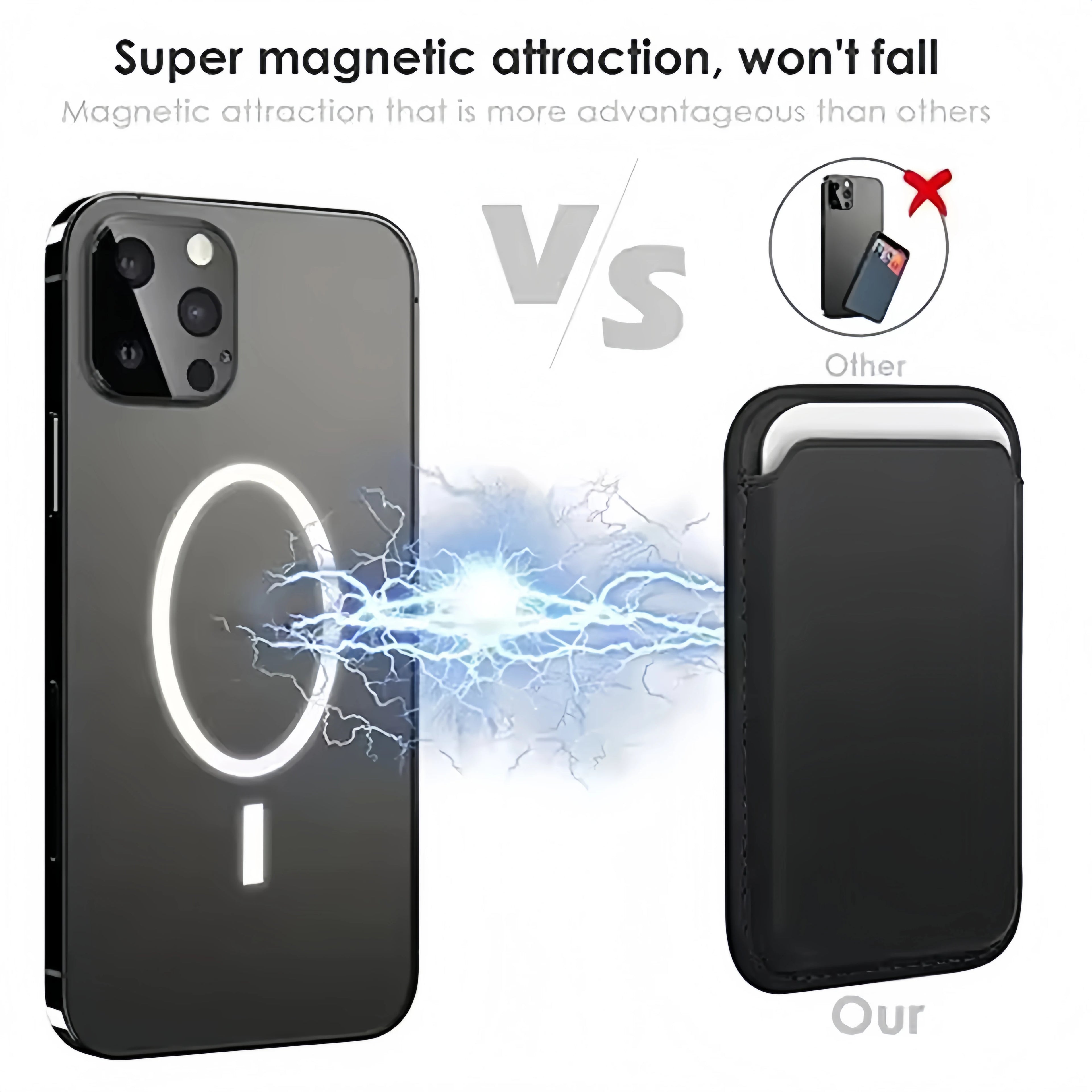 Leather Wallet Case Holder For iPhone 16 Pro Max Magsafe Magnetic Wallet Leather Compatible For iPhone 15 14 13 12  Accessories