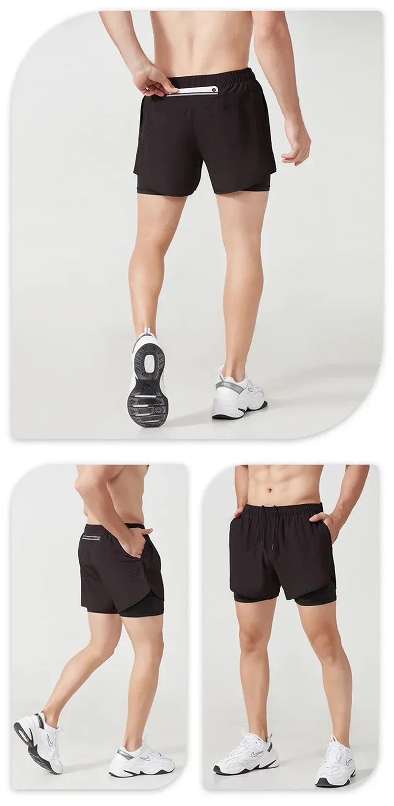 Men's Running Shorts 2025 New Release Gym Fitness 2-in-1 Exercise Summer Quick Dry Trendy Personalized Running Shorts