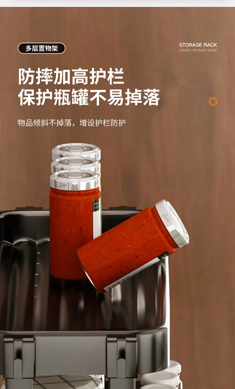 Kitchen Storage Rack, Multi-Purpose Spice Organizer, Countertop Utensil Holder for Knives, Chopsticks, Oil, Salt, Soy Sauce, Vin