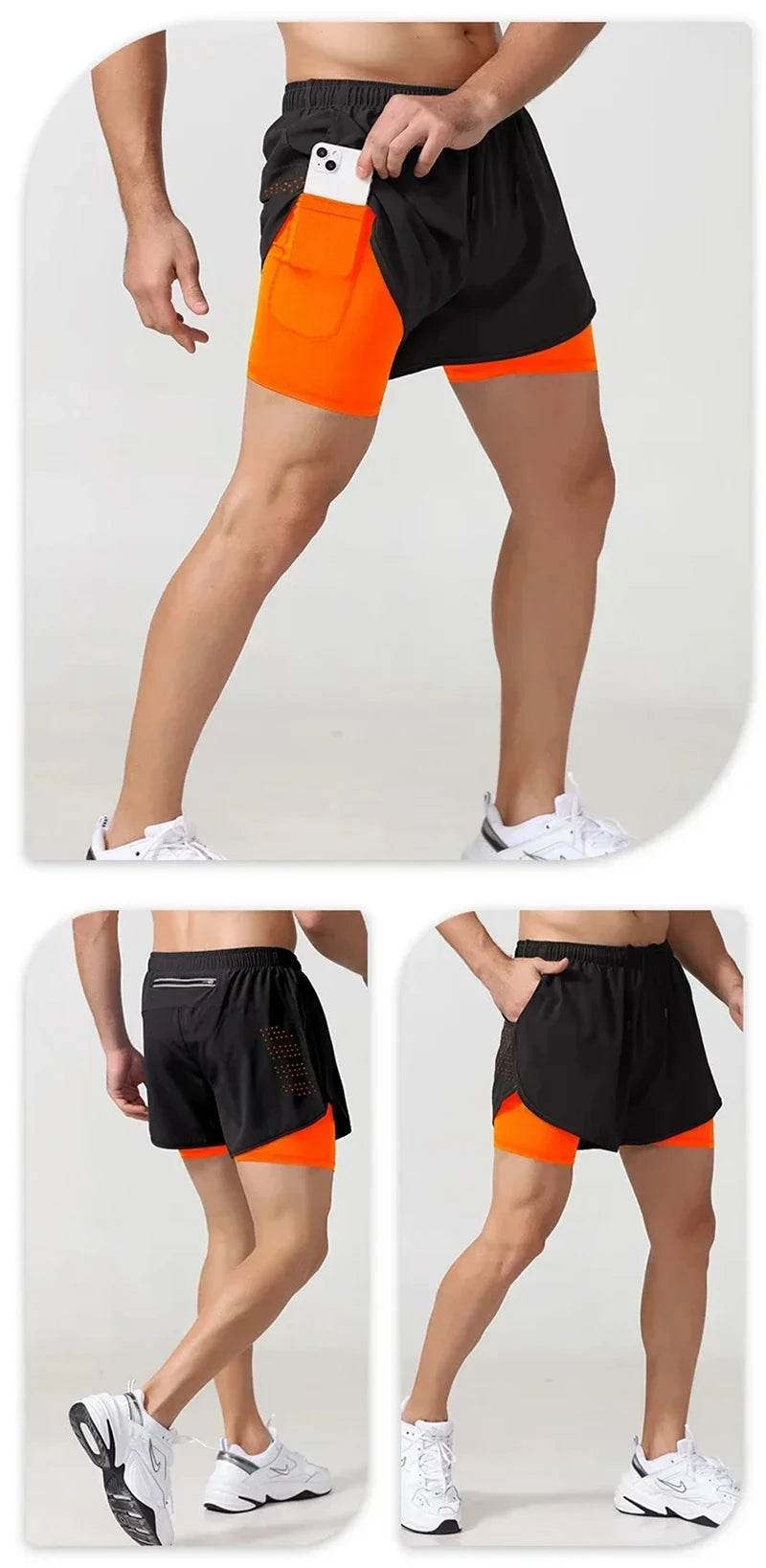 Men's Running Shorts 2025 New Release Gym Fitness 2-in-1 Exercise Summer Quick Dry Trendy Personalized Running Shorts